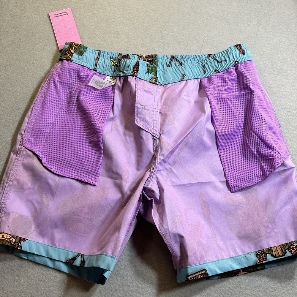 Psycho Tuna Tiki Cocktail Party Swim Shorts Mens XL NWT Blue Beach Trunks - Picture 10 of 10